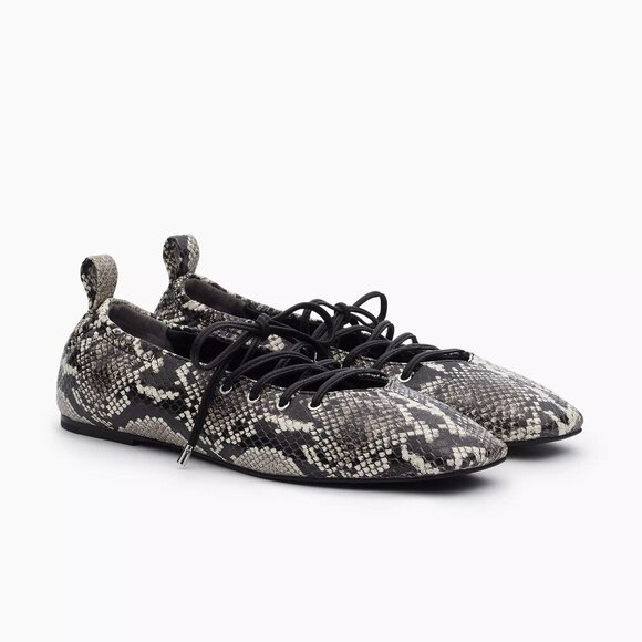 Rag & Bone Sophia Ballet Flats Size 6.5 Snake Embossed Leather NEW $378 - Picture 2 of 16